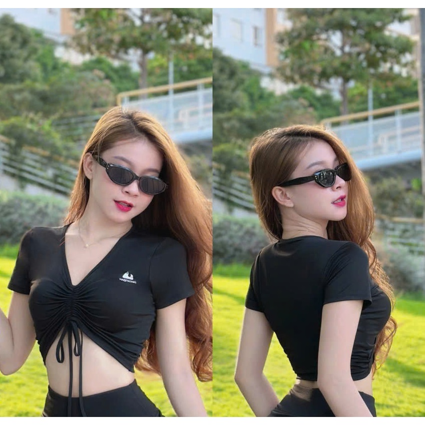 Áo crotop nữ rút ngực co dãn mịn mát, Áo tập gym, aerobic, dance nữ,áo thể dục nữ,gym nữ,...