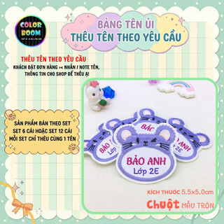 Bảng tên Thêu Theo Yêu Cầu  - dùng để ủi -may vào áo, quần, cặp, balo - ColorBoomShop