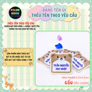 Bảng tên Thêu Theo Yêu Cầu  - dùng để ủi -may vào áo, quần, cặp, balo - ColorBoomShop