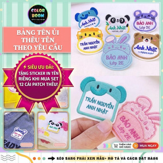 Bảng tên Thêu Theo Yêu Cầu  - dùng để ủi -may vào áo, quần, cặp, balo - ColorBoomShop