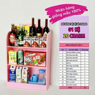Mô hình thu nhỏ l Bộ kệ và charm trang trí nhà búp bê