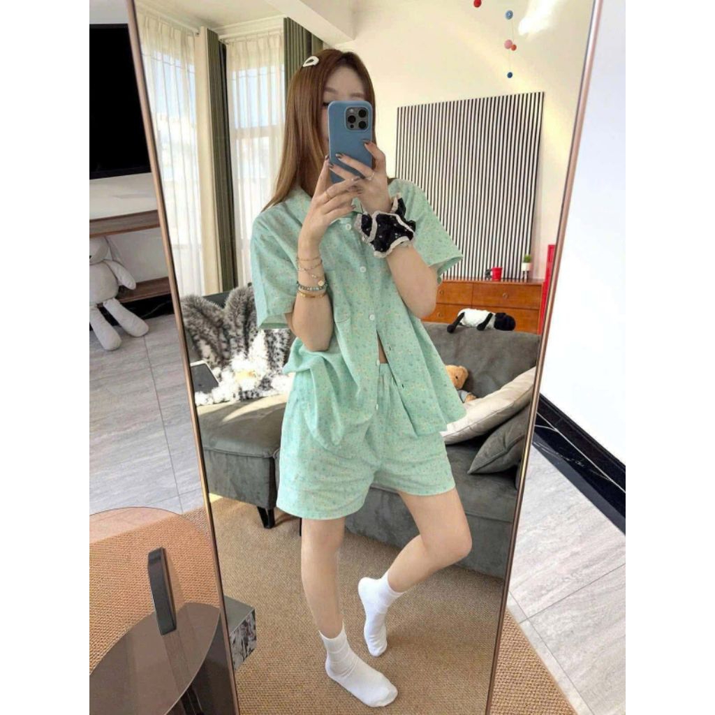 Bộ hoa nhí xanh mint hàng qc loại 1