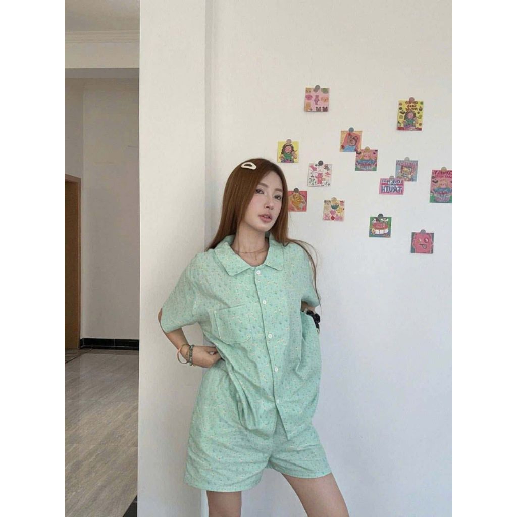 Bộ hoa nhí xanh mint hàng qc loại 1