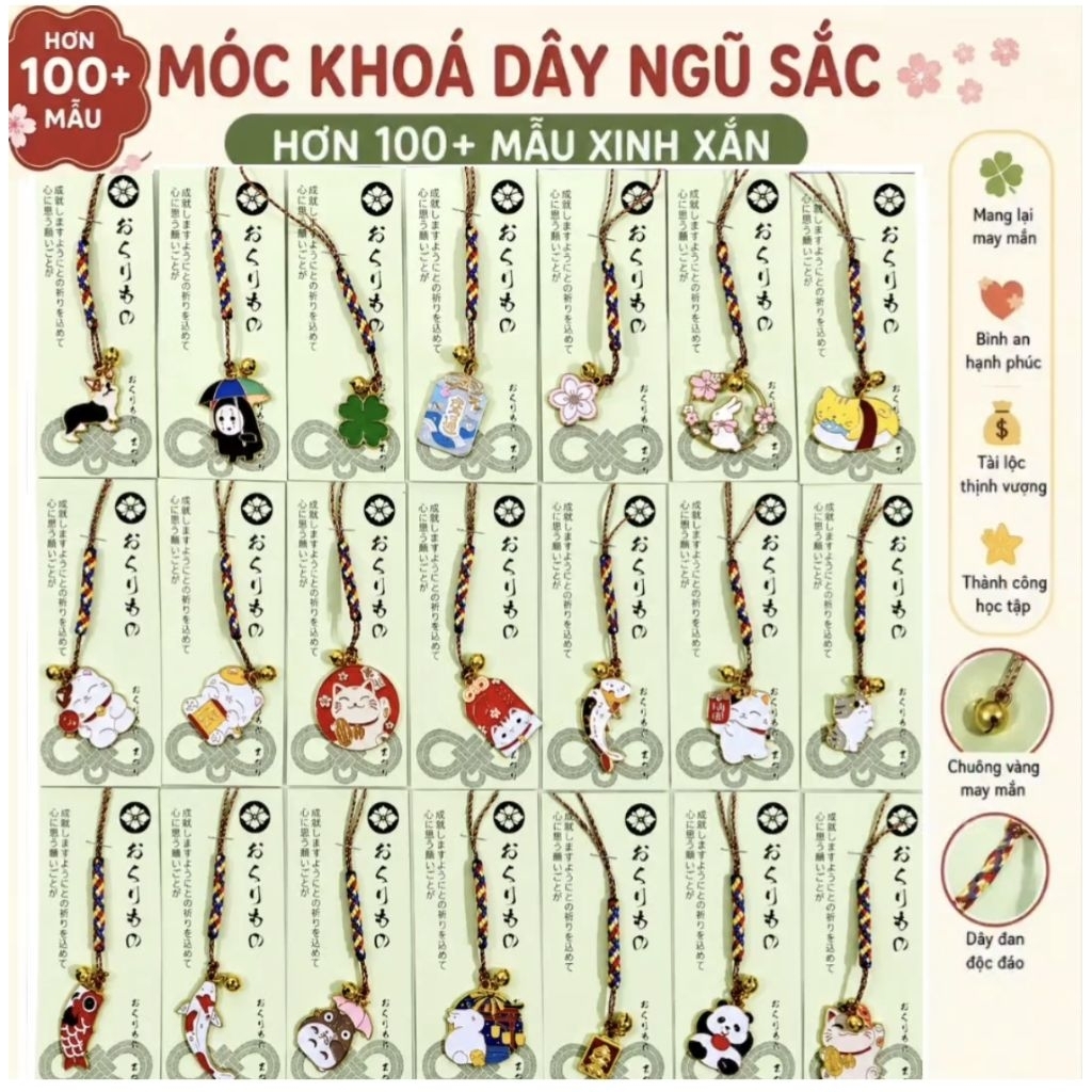 [QUÀ TẶNG NHẬT XINH] Móc khóa treo điện thoại túi ví phong cách Nhật mini quà sự kiện quà lưu niệm noel mèo may mắn