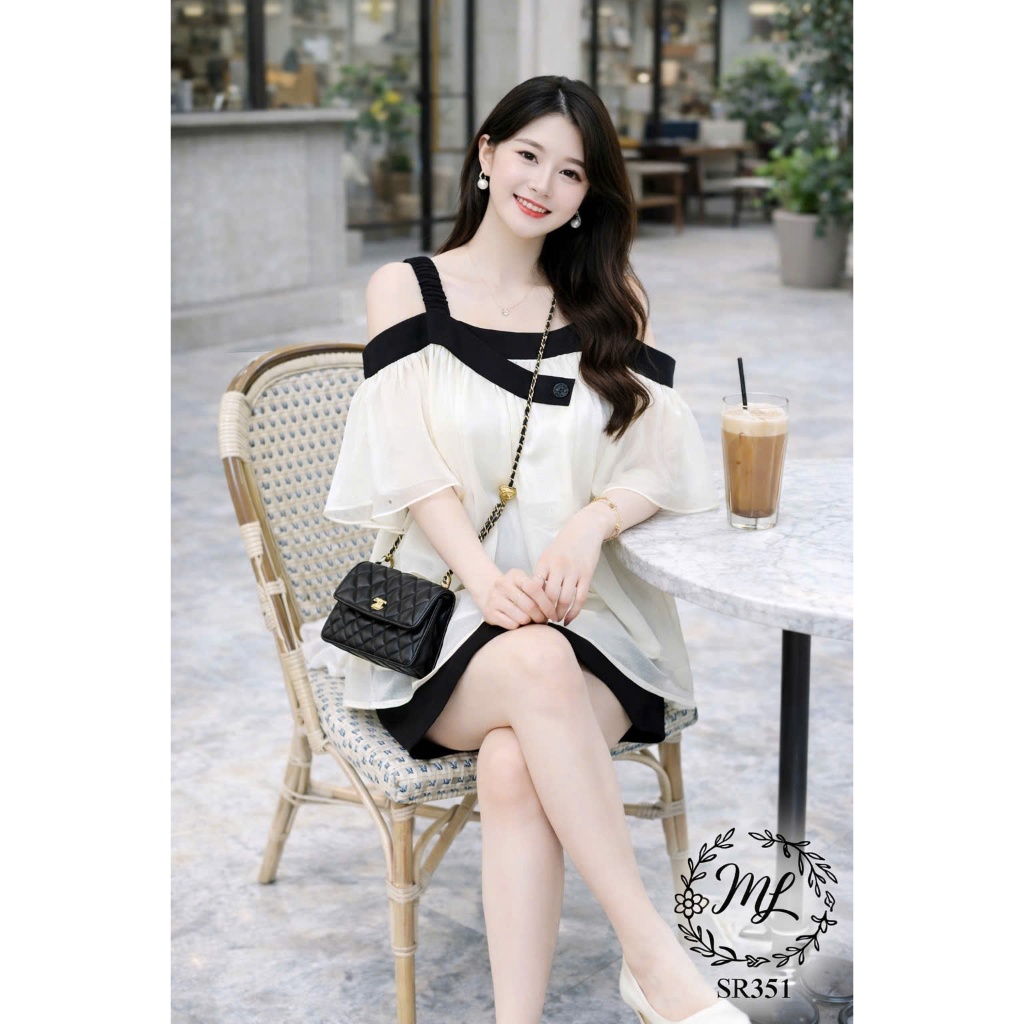 SÉT BỘ BIGSIZE SR351 VOAN 2 LỚP PHỐI QUẦN THUN COTTON LẠNH FORM RỘNG CHE BỤNG SANG CHẢNH SR351
