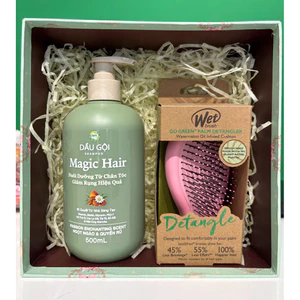 Combo Giảm Rụng Tóc Hiệu Quả 1 Dầu Gội Magic Hair 500ml & Lược Gội Đầu & Massage WetBrush Pop & Go