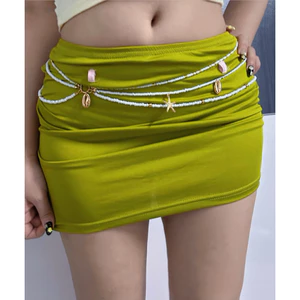 Dây chuyền bụng / dây eo Sao Biển Hạt Trắng Sữa Phối Sao Sò Ba Lớp DALA BELT QUEMEO dây chuyền sò Biển đeo hông