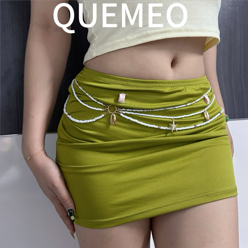 Dây chuyền bụng / dây eo Sao Biển Hạt Trắng Sữa Phối Sao Sò Ba Lớp DALA BELT QUEMEO dây chuyền sò Biển đeo hông