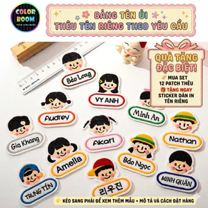 Bảng Tên Cho Bé Thêu Theo Yêu Cầu - Ủi Hoặc May Lên Quần Áo, Balo, Mũ, Nón - ColorBoom