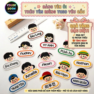 Bảng Tên Cho Bé Thêu Theo Yêu Cầu - Ủi Hoặc May Lên Quần Áo, Balo, Mũ, Nón - ColorBoom