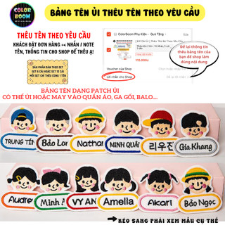 Bảng Tên Cho Bé Thêu Theo Yêu Cầu - Ủi Hoặc May Lên Quần Áo, Balo, Mũ, Nón - ColorBoom