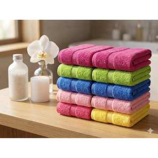 Combo 10 Khăn Mặt Cotton Tự Nhiên - Khăn Lau Mặt Gia Đình Siêu Thấm Hút, Kháng Khuẩn