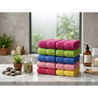Combo 10 Khăn Mặt Cotton Tự Nhiên - Khăn Lau Mặt Gia Đình Siêu Thấm Hút, Kháng Khuẩn