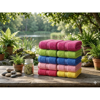 Combo 10 Khăn Mặt Cotton Tự Nhiên - Khăn Lau Mặt Gia Đình Siêu Thấm Hút, Kháng Khuẩn