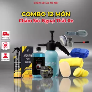 Combo 12 món chăm sóc ô tô – xe máy tại nhà | Phủ bóng sơn xe - Dưỡng lốp đen bóng