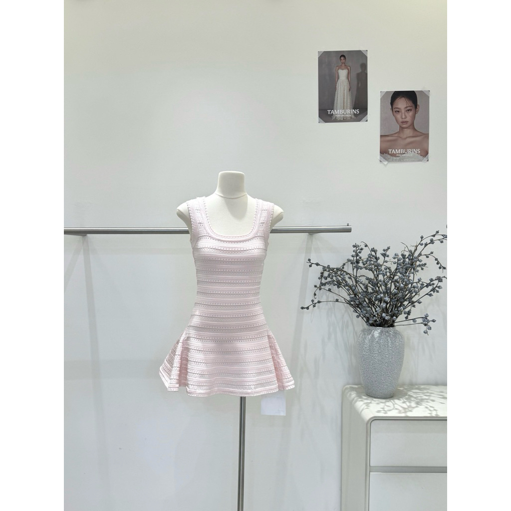 [ AURA MINI BY MOKDAO ] Váy len dệt kim hai dây bản to xòe đuôi cá
