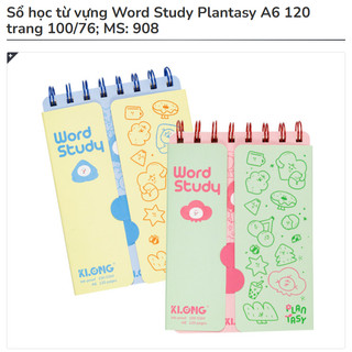 KLONG - Sổ Tay Học Từ Vựng Word Study Plantasy Size A6 120 trang 100/76; MS: 908 ♥  Vocabulary Learning Pastel Notebook