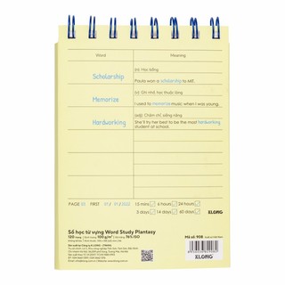 KLONG - Sổ Tay Học Từ Vựng Word Study Plantasy Size A6 120 trang 100/76; MS: 908 ♥  Vocabulary Learning Pastel Notebook