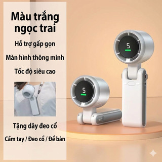 Quạt Cầm Tay Mini N607 Pin 3600mAh - Quạt Tích Điện Gấp Gọn Màn Hình LED Hiển Thị Pin, 5 Cấp Độ Gió Siêu Mạnh