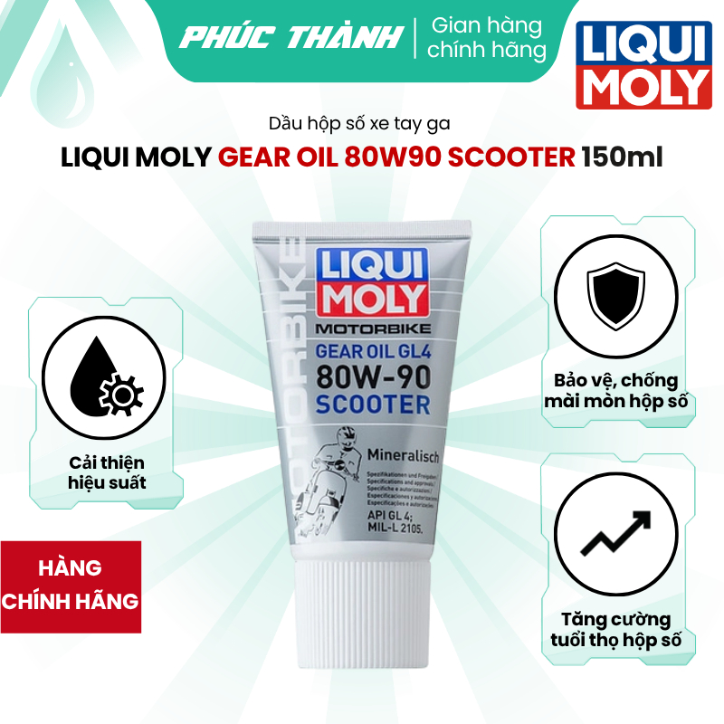 Nhớt Hộp Số, Nhớt Láp Xe Tay Ga LIQUI MOLY GEAR OIL 80W90 SCOOTER 150ml - Chính Hãng