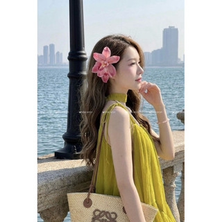 Set váy Babydoll 2 Dây Cột Nơ Bèo Tầng, kèm quần bảo hộ Dễ Thương chất liệu tơ mềm - 0015 Macaron
