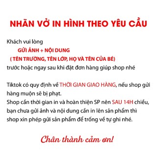 Nhãn vở thiết kế in hình bé theo yêu cầu 2026-2027, 1 tập 40 cái, ghép hình bé, nhiều mẫu lựa chọn