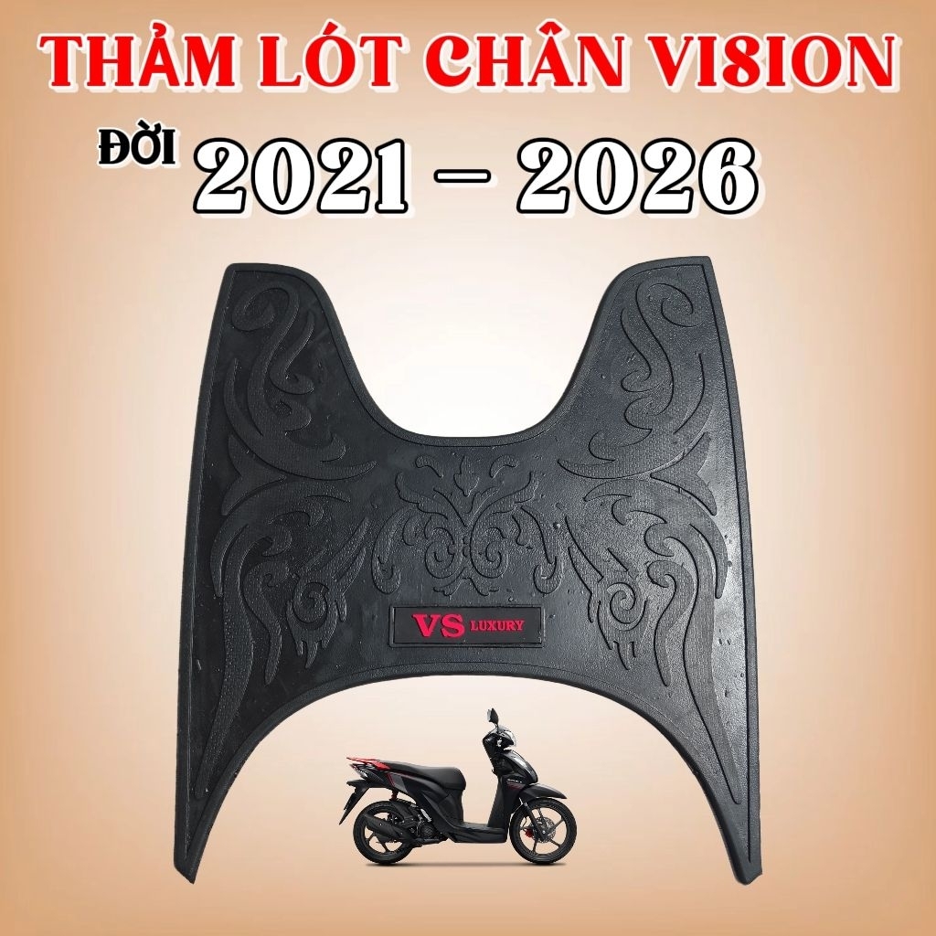 ViSion 21 , Thảm Lót Chân Xe Vision 2021 -->2026 Cao Su Chống Trượt, Thảm Sàn Xe Vision Bền Đẹp