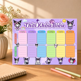 THỜI KHÓA BIỂU ÉP PLASTIC - SIZE A4, sử dụng nhiều lần + TẶNG 1 BÚT VIẾT XÓA 2 ĐẦU