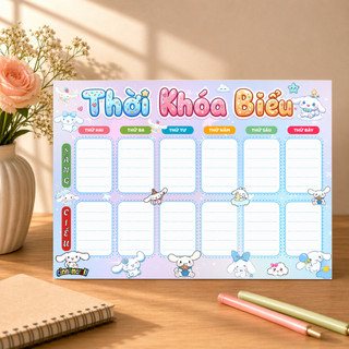 THỜI KHÓA BIỂU ÉP PLASTIC - SIZE A4, sử dụng nhiều lần + TẶNG 1 BÚT VIẾT XÓA 2 ĐẦU