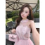 Set áo yếm tơ chân váy maxi bèo tầng phối ren Chou Chou