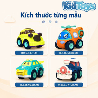 Set 8 Xe Ô Tô Cảnh Sát KidToys Chạy Đà - Đồ Chơi Xe Police Hoạt Hình Vui Nhộn Cho Bé