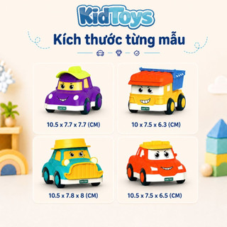 Set 8 Xe Ô Tô Cảnh Sát KidToys Chạy Đà - Đồ Chơi Xe Police Hoạt Hình Vui Nhộn Cho Bé