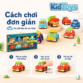 Set 8 Xe Ô Tô Cảnh Sát KidToys Chạy Đà - Đồ Chơi Xe Police Hoạt Hình Vui Nhộn Cho Bé