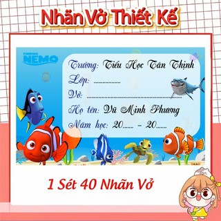 Nhãn vở in tên theo yêu cầu 2026-2027, có 1 tập 40c, in trường, lớp, tên bé (KHÔNG IN TỪNG MÔN HỌC)