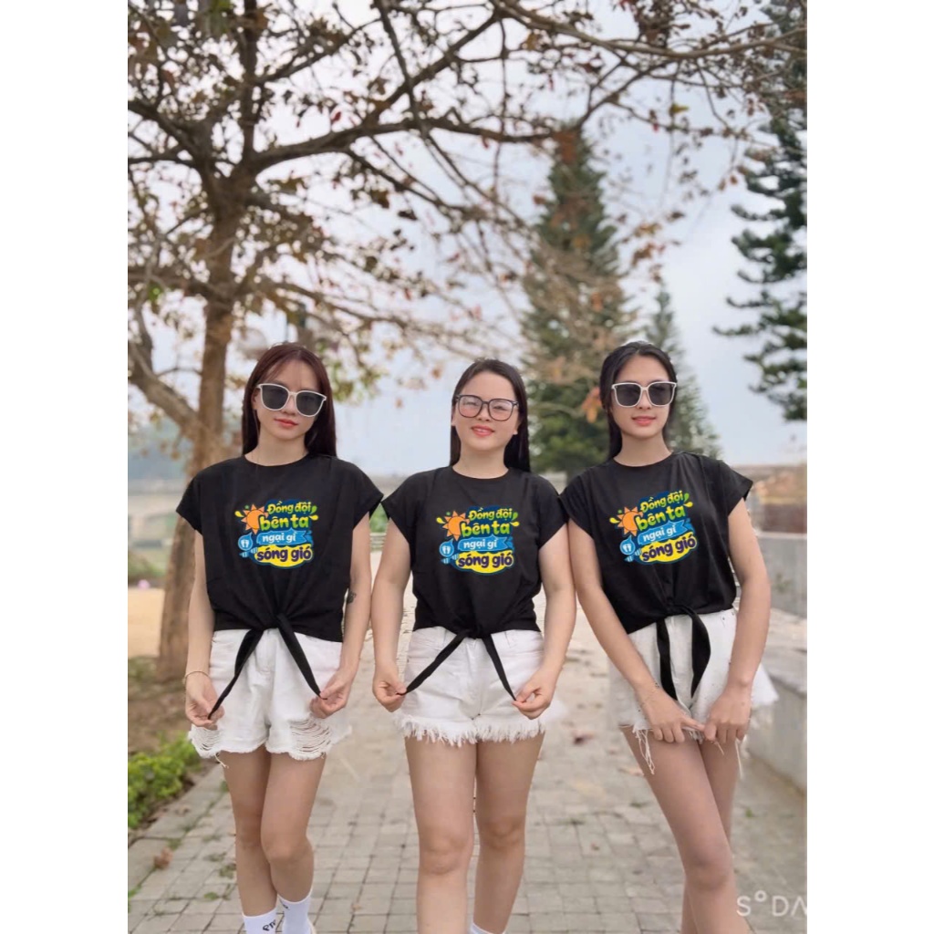 Áo nhóm du lịch, áo buộc eo nữ, áo cộc tay 'đồng đội bên nhau...' nhảy aerobic, zumba,...