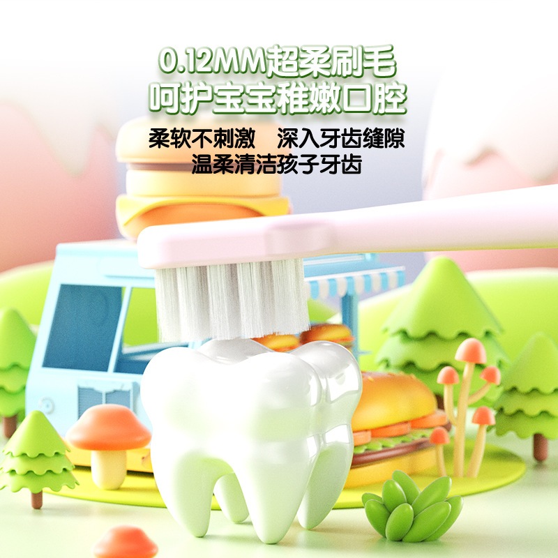 Set 6 bàn chải đánh răng cho bé, cực mềm siêu êm, 1 vỉ 6 cái cho bé từ 3 - 12 tuổi