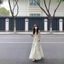Váy maxi nữ voan xòe 2 lớp dáng dài họa tiết loang nhẹ thanh lịch Hàn Quốc