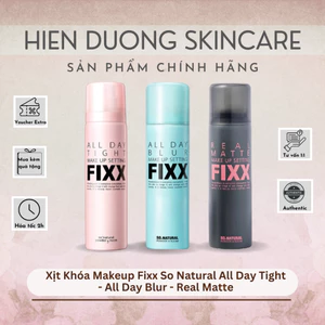Xịt Khóa Makeup Fixx So Natural All Day Tight - All Day Blur - Real Matte | Glow, kiềm dầu, blur lỗ chân