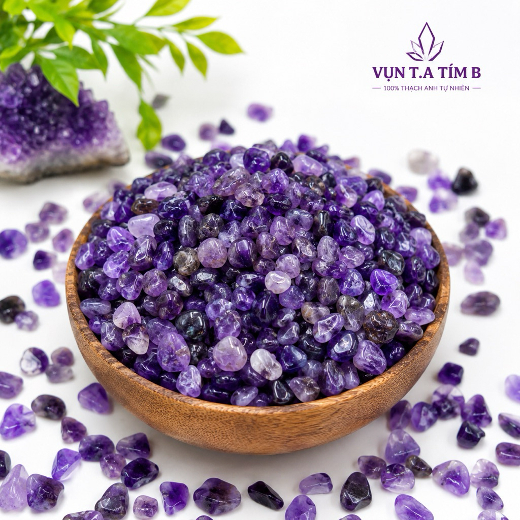Đá Thạch Anh Tím tự nhiên (Amethyst) - Tăng trí lực, khai mở trực giác, thanh tẩy và thiền định