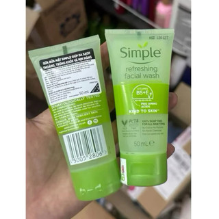 Combo 3 Tuýp Sữa Rửa Mặt Simple Refeshing Facial Wash 50ml