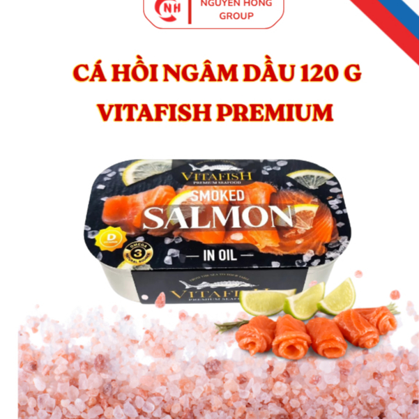 CÁ HỒI NGÂM DẦU VITAFISH PREMIUM 120G - Cá hồi cao cấp nhập khẩu chính hãng, bổ sung OMEGA3