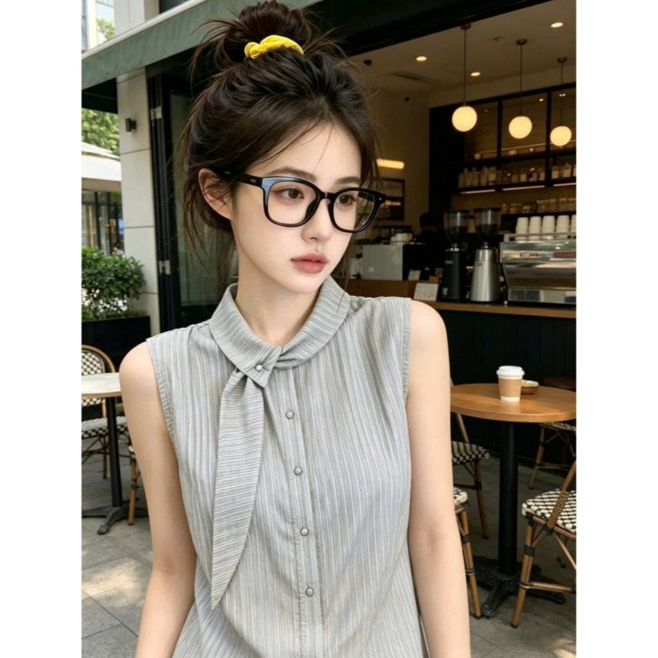 Áo Cổ Vest Élan Sweet - Áo Kiểu Tay Ngắn Xếp Ly Cao Cấp, Thời Trang Công Sở Thiết Kế Mới 2026