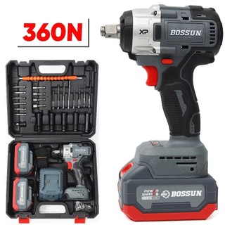 Máy Siết Bulong Pin BOSSUN BS-IW360NCP 21V – Lực Siết 360Nm,, Không Chổi Than, Đầu Bulong 2 in 1, Động Cơ Đồng