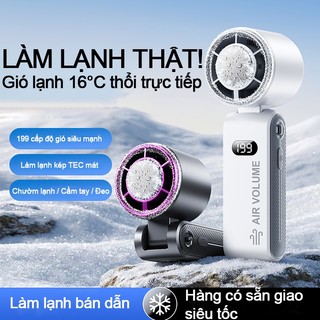 Quạt Cầm Tay Siêu Mạnh 199 Tốc Độ - Làm Lạnh Bán Dẫn, Màn Hình LED, Sạc USB, Nhỏ Gọn, Dùng Được Mọi Lúc Mọi Nơi
