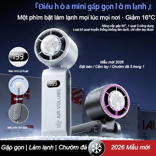 Quạt Cầm Tay Siêu Mạnh 199 Tốc Độ - Làm Lạnh Bán Dẫn, Màn Hình LED, Sạc USB, Nhỏ Gọn, Dùng Được Mọi Lúc Mọi Nơi