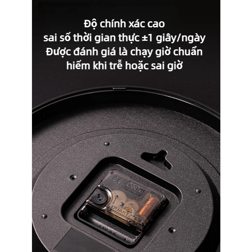 Đồng Hồ Treo Tường Không Ồn Deli Kim Trôi Mặt Số Tối Giản Màu Trắng Đen Vàng Trang Trí Phòng Khách Phòng Ngủ Văn Phòng