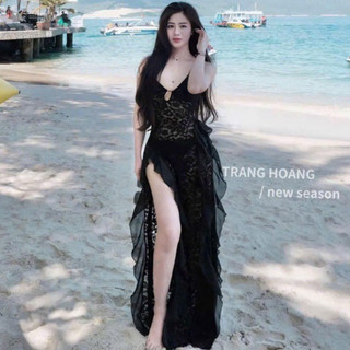 TKL1 Set bikini ren dài xẻ tà kèm quần chip đẹp đỉnh