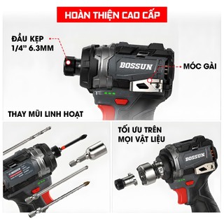 Máy Chuyên Vít BOSSUN BS-SD160pro, Lực siết 160Nm,4 Tốc Độ,Động Cơ Từ, Dùng Pin 16.8V, Đầu 1/4