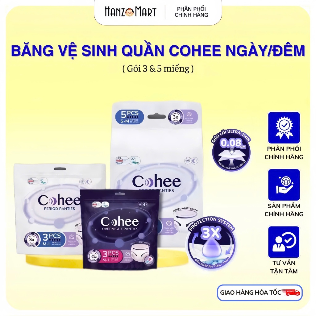 COHEE Băng Vệ Sinh dạng Quần Ngày/ Đêm