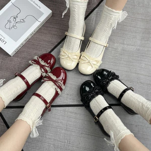Giày Búp Bê Nữ Đế Bệt Viền Ren Xinh Xắn Tiểu Thư Phong Cách Hàn Quốc Mã N112
